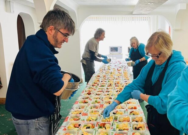 Volunteers at DISC (Drop in and Share Centre) Newquay preparing healthy meals for vulnerable people